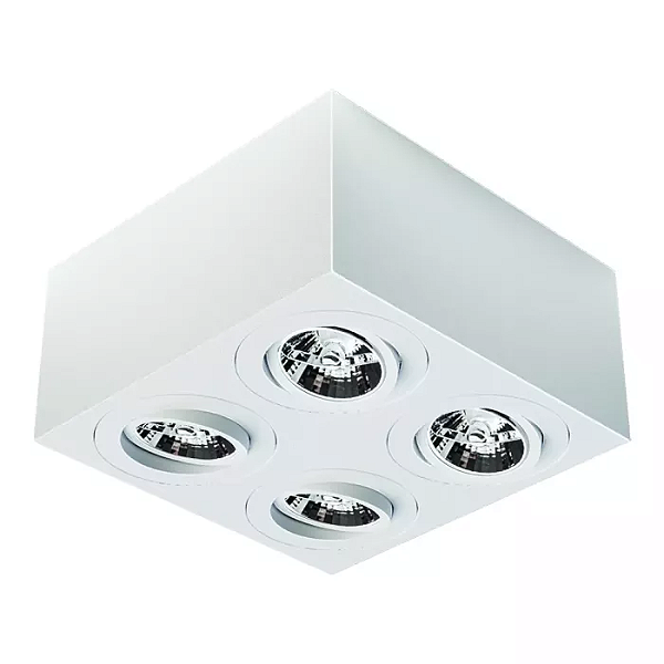 Spot de Sobrepor Sura Face Plana Quadrado AR70 12,3x25,1x25,1cm Alumínio Branco Fosco.
