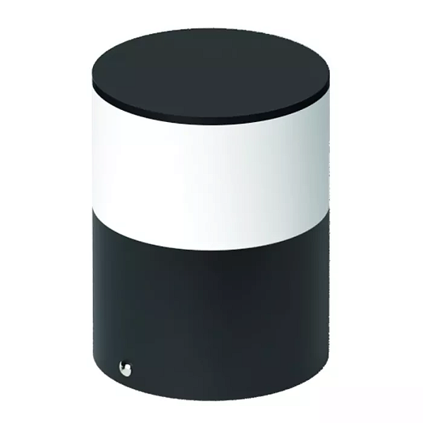 Poste Balizador Tambo Cilíndrico Externo Bulbo 15xØ11,7cm Alumínio Preto Fosco.