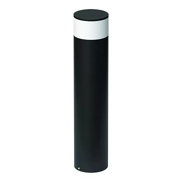 Poste Balizador Tambo Cilíndrico Externo Bulbo 55xØ11,7cm Alumínio Preto Fosco.