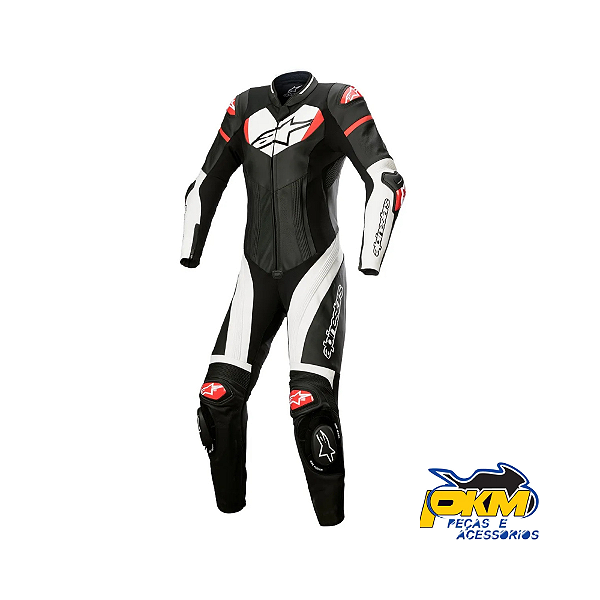 Macacao Para Motociclista Alpinestars Stella Gp Plus 1Pç Preto/Branco