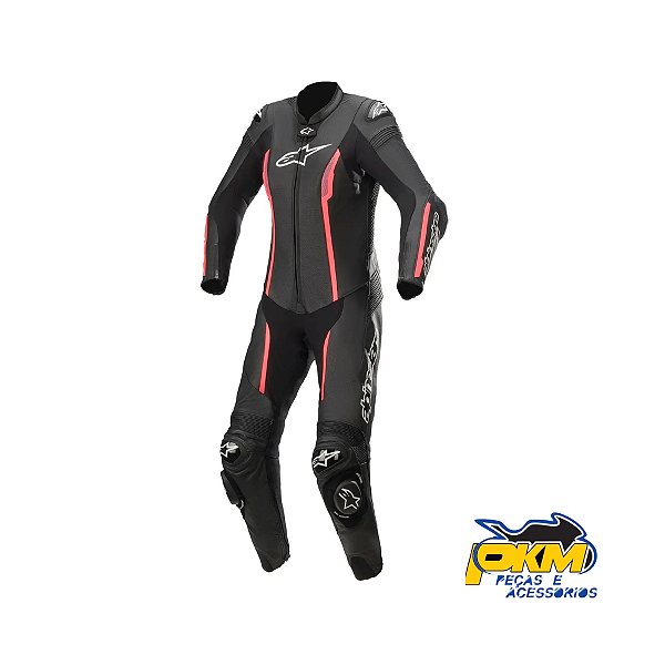 Macação Para Motociclista Alpinestars Stella Missile V2 1Pc Preto/Rosa