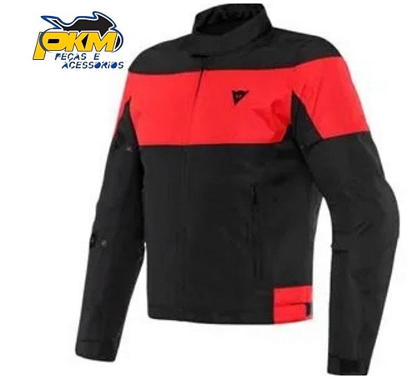 Jaqueta Para Motociclista Dainese Elettrica Air Tex Black/Black Lava-Red