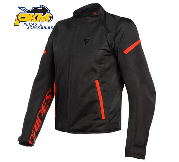 Jaqueta Para Motociclista Dainese Bora Air Tex Black/Fluo-Red