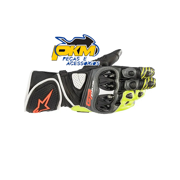 Luva Alpinestars Gp Plus R V2 Cinza/Preto/Amarelo/Vermelho