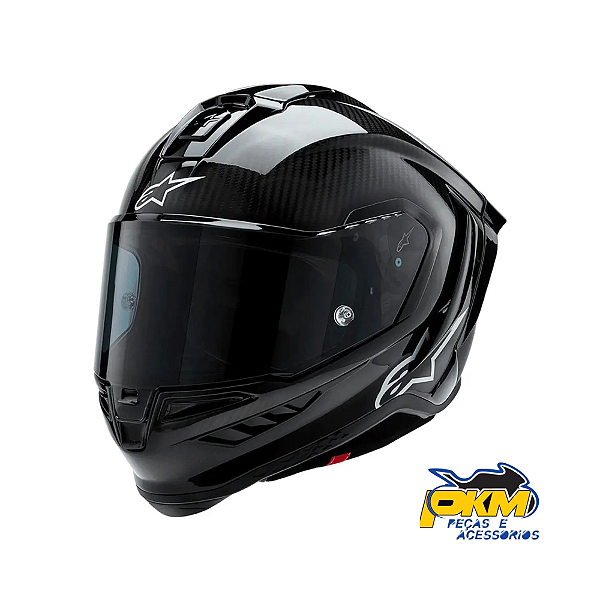 Capacete Para Motociclista Alpinestars Sr10 Solid Preto Carbon Matte Gloss