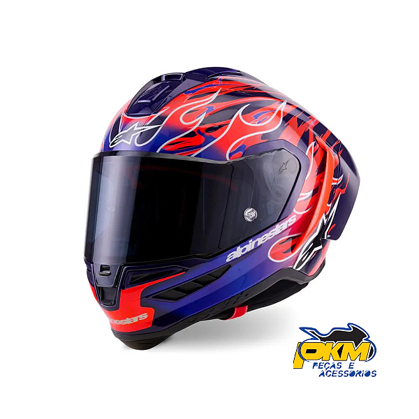 Capacete Para Motociclista Alpinestars Sr10 Flyter Jorge Martin Roxo