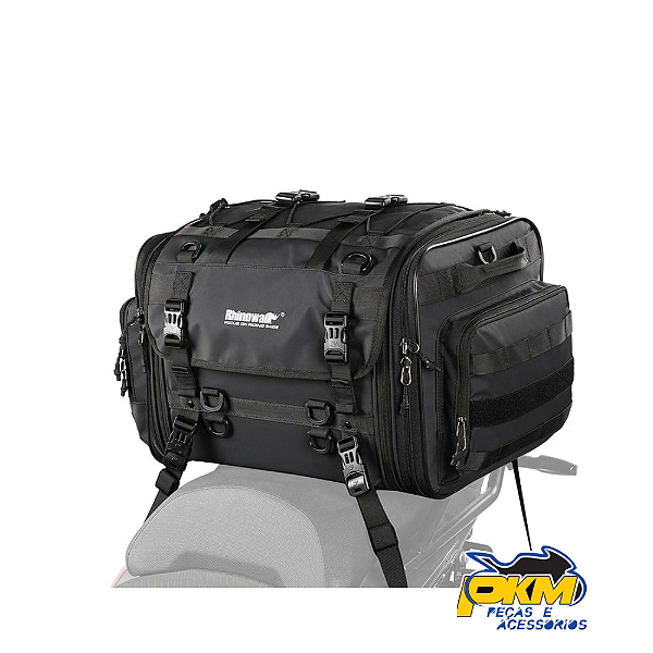Bolsa Rhinowalk Traseira Expansivel Banco E Bagageiro Para Motociclista Mt4060bk