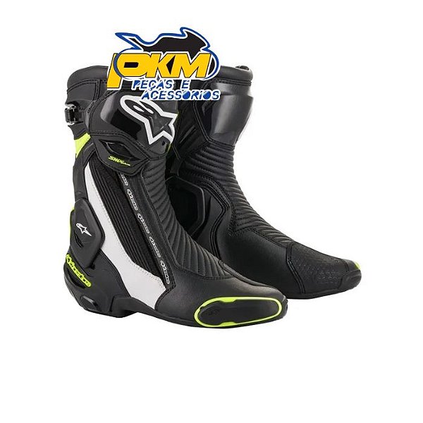 Bota Alpinestars Smx -Plus V2 Preto/Branco/Amarelo