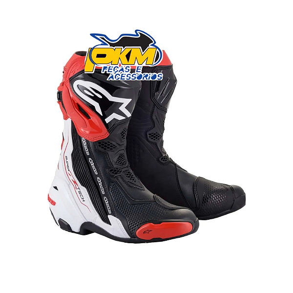 Bota Supertech R Preto/Branco/Vermelho