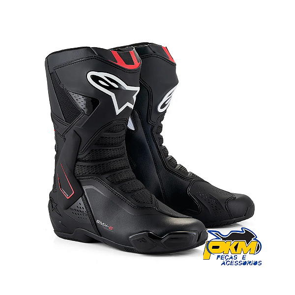 Bota Para Motociclista Alpinestars Smx 6 V3 Preto/Branco/Vermelho