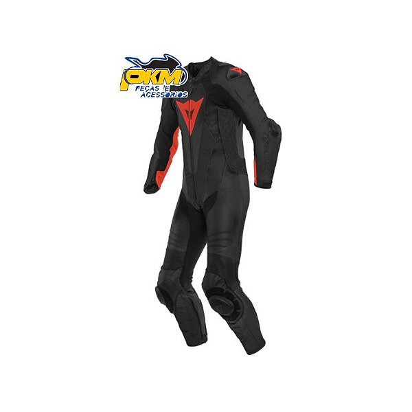 Macacão Para Motociclista Dainese Pro Laguna Seca 5 1 Peça Preto/Vermelho