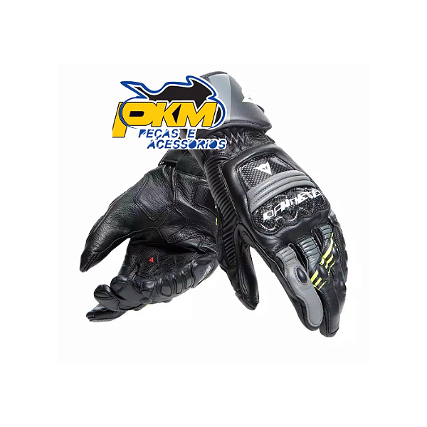 Luva Dainese Para Motociclista Druid 4 Preto/Amarelo-Fluor
