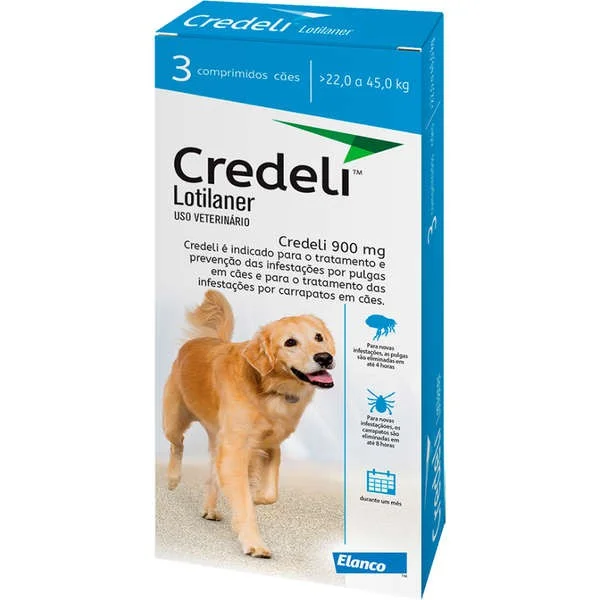 Credeli 900mg De 22,0 A 45,0 Kg Caixa Com 3 Comprimidos