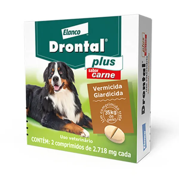 Drontal Plus 35kg Caixa Com 2 Comprimidos