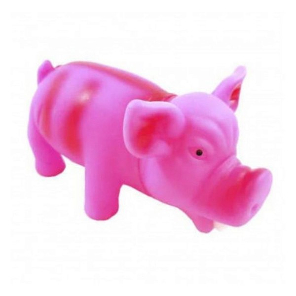 Brinquedo Sonoro de Vinil para Cães Porco The Pets Brasil Rosa Pequeno