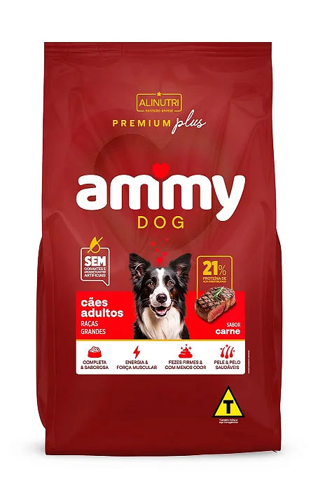 Ração Ammy Dog Premium Plus Raças Grandes 255KG