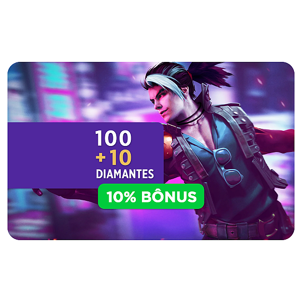 Gift Card Free Fire 100 Diamantes + 10% Bônus