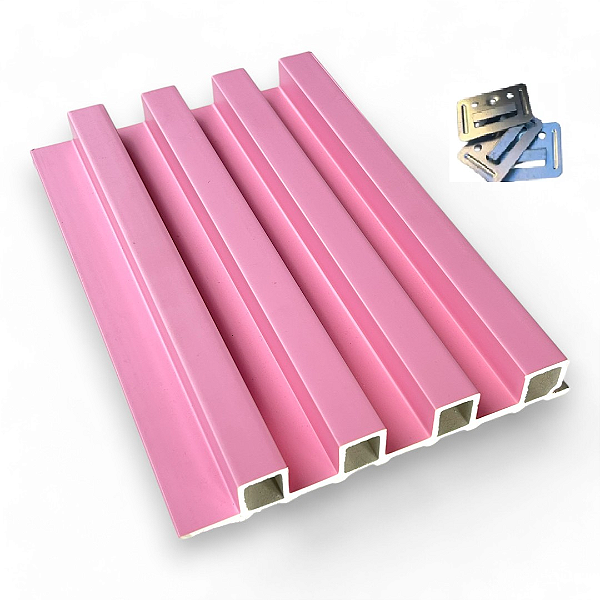 Painel Ripado WPC revestido com filme 2,90m x 0,16m, e=2,4cm - COR ROSA