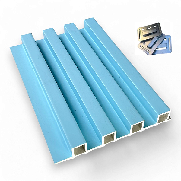 Painel Ripado WPC revestido com filme 2,90m x 0,16m, e=2,4cm - COR AZUL BB