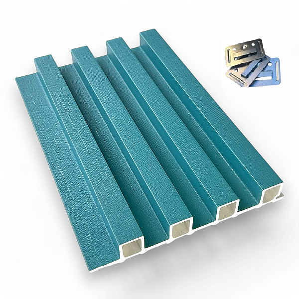 Painel Ripado WPC revestido com filme 2,90m x 0,16m, e=2,4cm - COR AZUL REALEZA