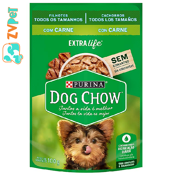 RaÇÃo Úmida Dog Chow Sabor Carne Para CÃes Filhotes - 100g