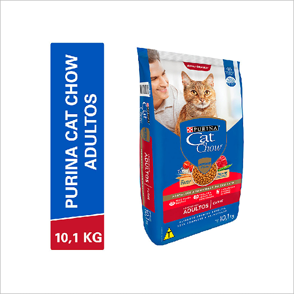 Racao Cat Chow Para Gatos Adultos Sabor Carne 10,1kg