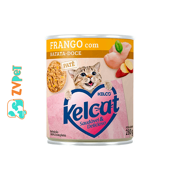 Kelcat Alimento Úmido Lata Frango, Batata Doce 280g