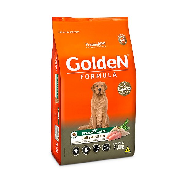 Golden Form Alim Seco Cães Adultos Frango e Arroz 20kg