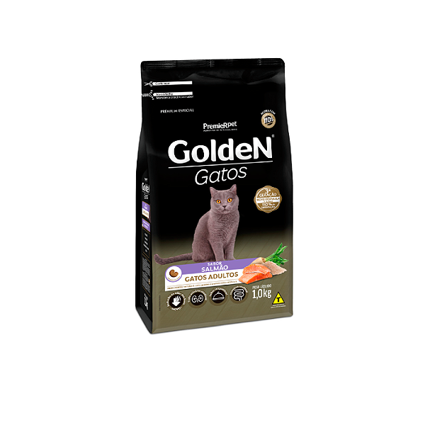 RaÇÃo Golden Para Gatos Adultos Sabor SalmÃo 1kg