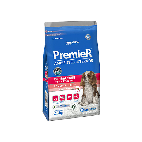 Racao Premier Dermacare Ambientes Internos Para Caes Adultos De Racas Pequenas 2,5kg