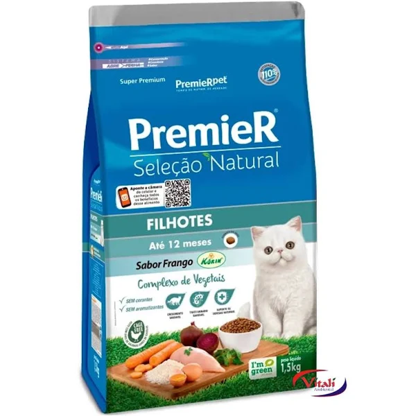 Racao Premier Selecao Nat Gatos Filhot Sb Frang 1,5kg