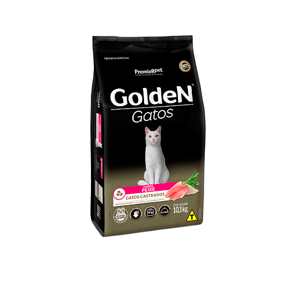 RaÇÃo Golden Para Gatos Castrados Sabor Peixe 10,1kg