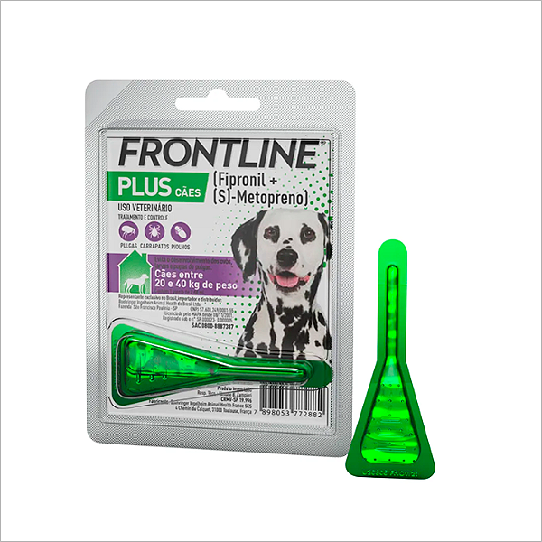 Frontline Plus Cães 20kg a 40kg 268ml c 1 Pipeta