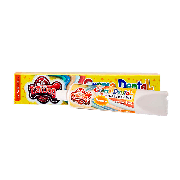 Creme Dental Catdog para Cães e Gatos - Unidade Sabor Neutro 90g