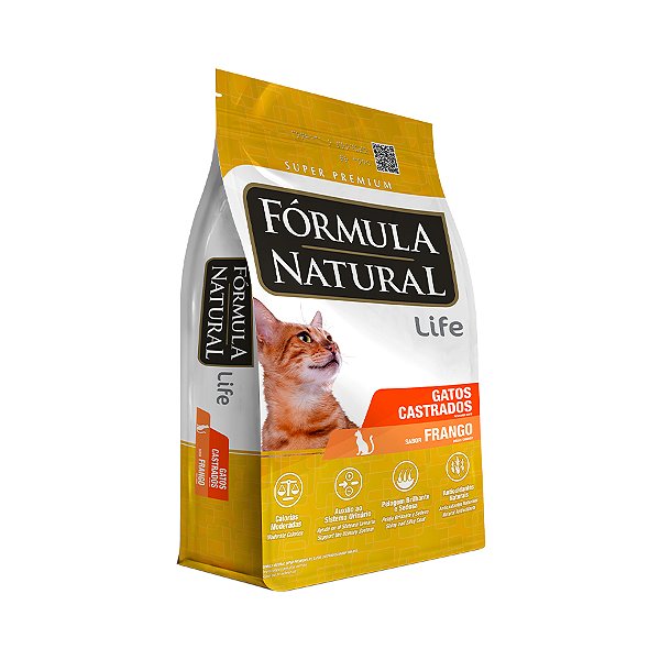 Fórmula Natural Life Alim Seco Gatos Castrados Frango 7kg