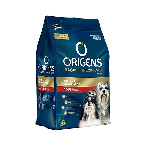 Racao Origens Racas Especificas Para Shitzu E Lhasa Apso Adultos 1kg
