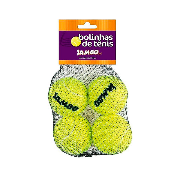 Bola de Tênis Amarela com 4 Jambo Pet
