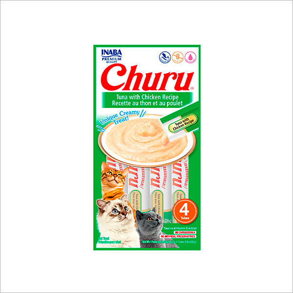 PurÊ Churu Atum Com Galinha Inaba Para Gatos 56g