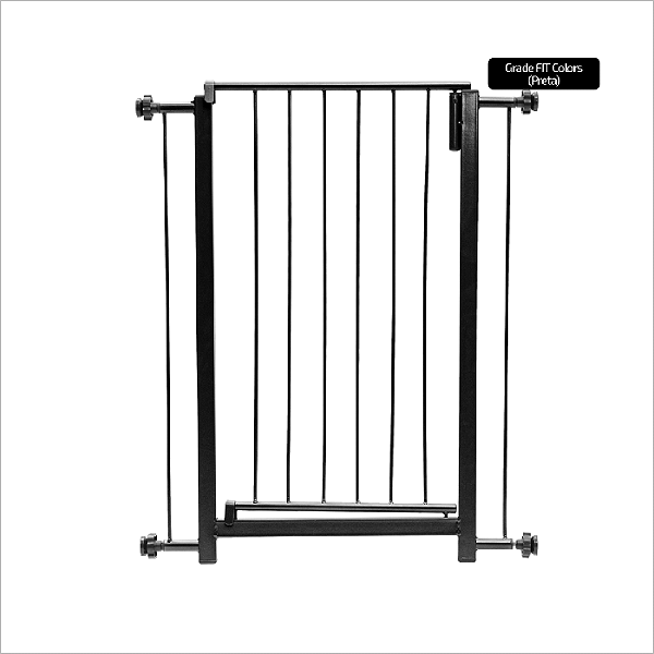 Grade Porta Fit Com Extensor 10cm + 70cm Larg X 83cm Alt Cor Preta - Tubline