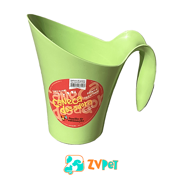 Caneca Concha Dosadora de Ração Alimentos Etc 450ml Com Alça Verde Claro Família de Estimação