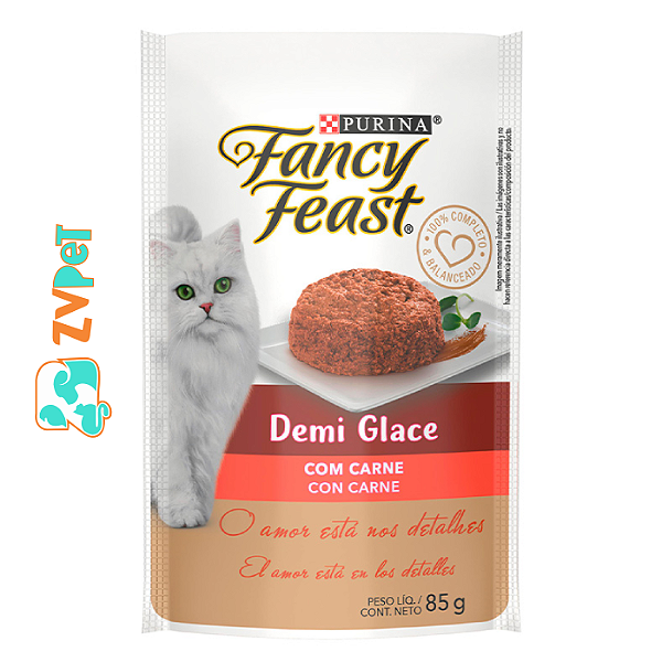 RaÇÃo Úmida Fancy Feast Demi Glace Para Gatos Sabor Carne 85g