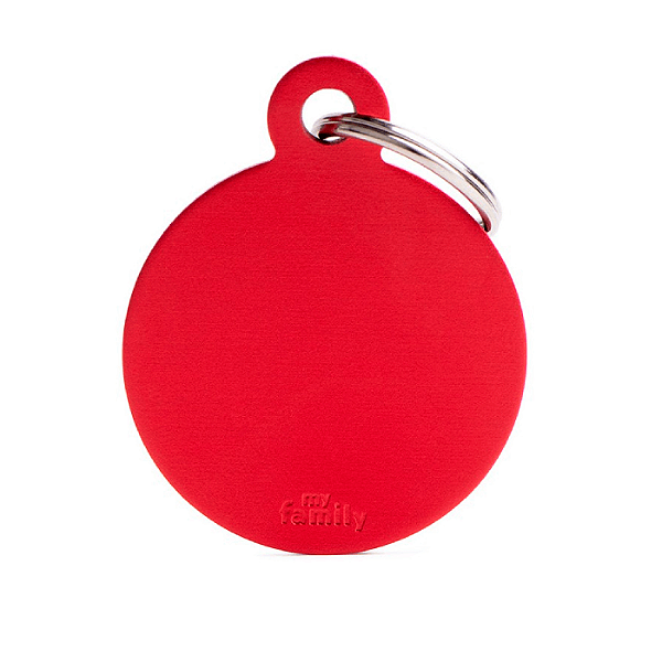 Placa Id Circulo Gd Aluminio Vermelho