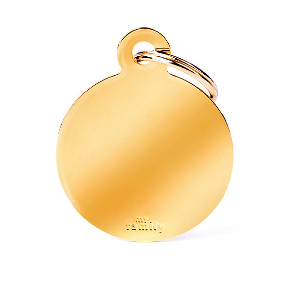 Placa Id Circulo Grande Dourado