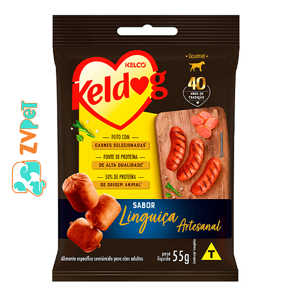 Bifinho Keldog Gourmet Mini LinguiÇa Artesanal Para CÃes 55g