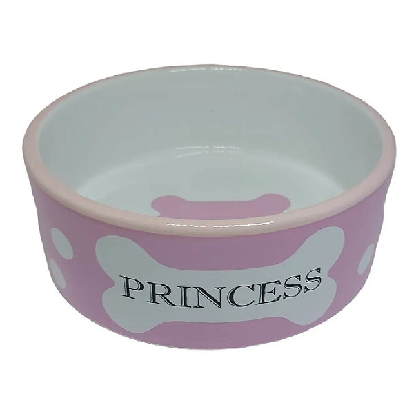 Comedouro Porcelana Princesa Face Cat Rosa Med 750ml