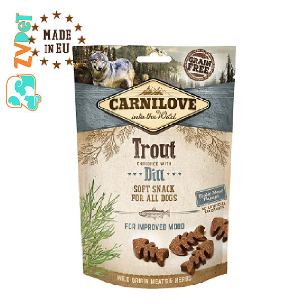 Petisco Carnilove Para CÃes Semi Úmido Truta Enriquecida Com Endro 200 G