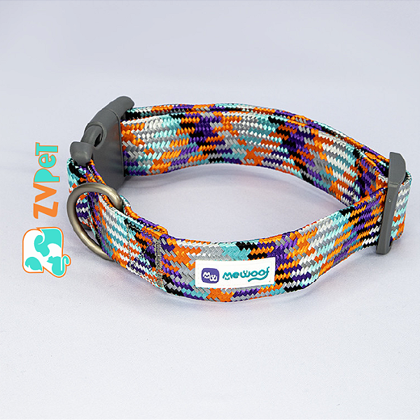 Coleira Em Poliester, Plastico Em Pvc, Fecho De Metal - Tam: Grande Cor: Laranja - Cores - Mewoof