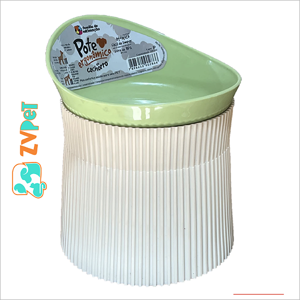 Comedouro Pote Elevado Alto Postura Pet 390ml Cachorros Verde Claro - FamÍlia De EstimaÇÃo