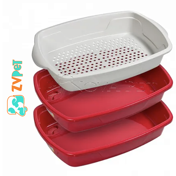 Bandeja HigiÊnica Para Gatos Cat Clean Furba Four Plastic Vermelha