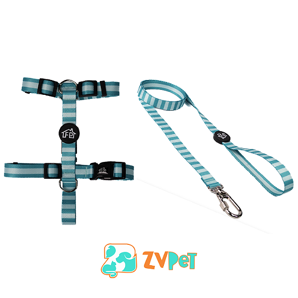 Kit Peitoral H Listras P Para CÃes Fabrica Pet